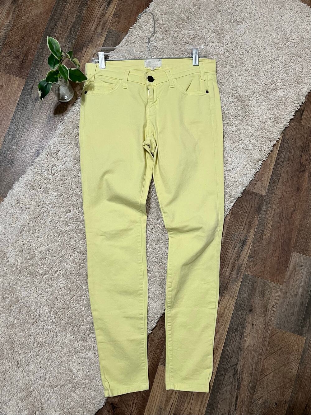 Current/Elliot Size 27 Versatile Pastel Yellow Low-Rise Stiletto Skinny Jeans